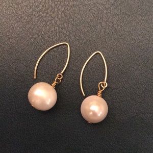 Real Pearl, 14k Gold Fill | Baroque Style Earrings